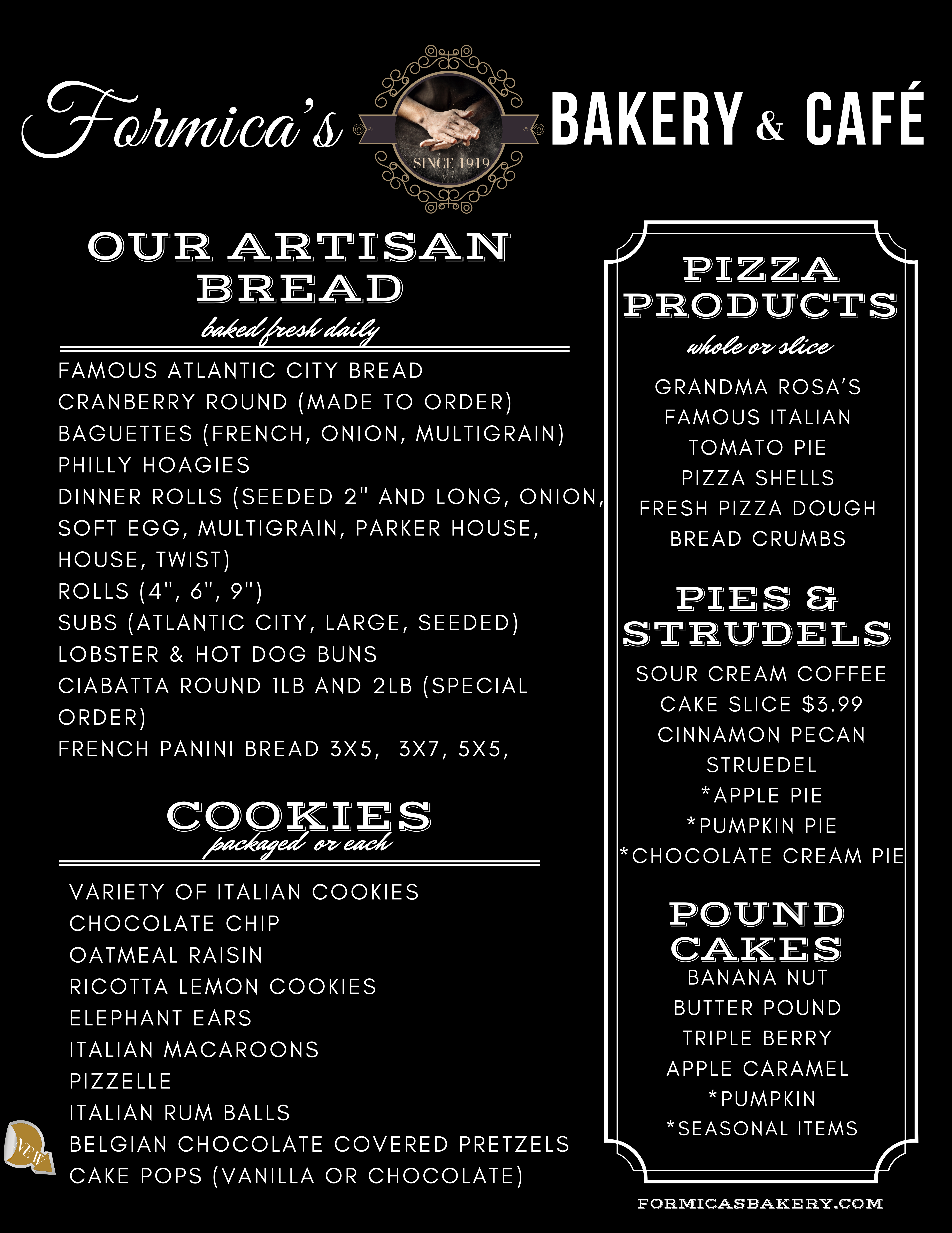 Formica's Bakery Cafe Menu - Page 2